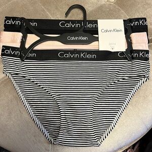 Calvin Klein three pack cotton bikini panties, new
